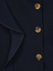 Reiss Navy Fearne Junior Ruffle Sleeve Button Dress - Image 7 of 7