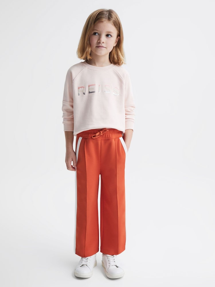 Reiss Coral Tegan 9-12 yrs Jersey Side Stripe Trousers - Image 1 of 6