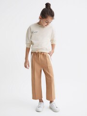Reiss Camel Tegan Senior Jersey Side Stripe Trousers - Image 1 of 6