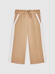 Reiss Camel Tegan Senior Jersey Side Stripe Trousers - Image 2 of 6