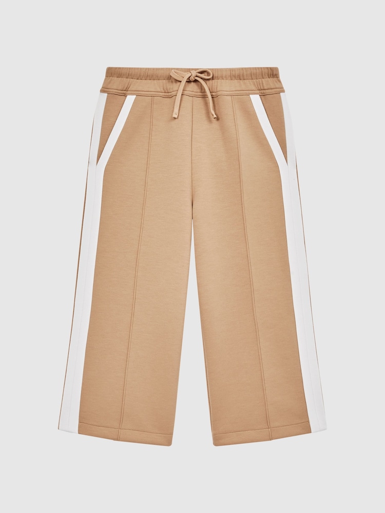 Reiss Camel Tegan Senior Jersey Side Stripe Trousers - Image 2 of 6