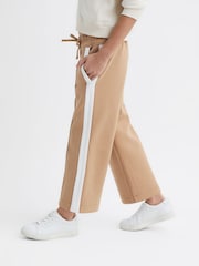 Reiss Camel Tegan Senior Jersey Side Stripe Trousers - Image 5 of 6