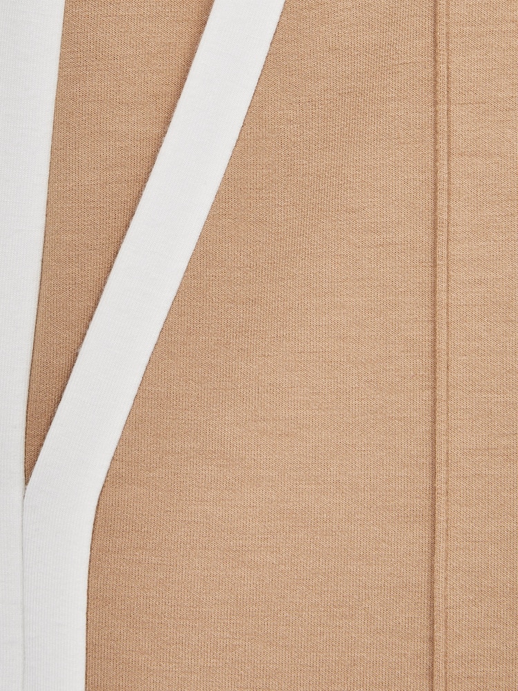 Reiss Camel Tegan Senior Jersey Side Stripe Trousers - Image 6 of 6