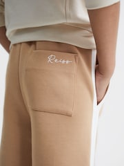 Reiss Camel Tegan 4-9 yrs Jersey Side Stripe Trousers - Image 4 of 6