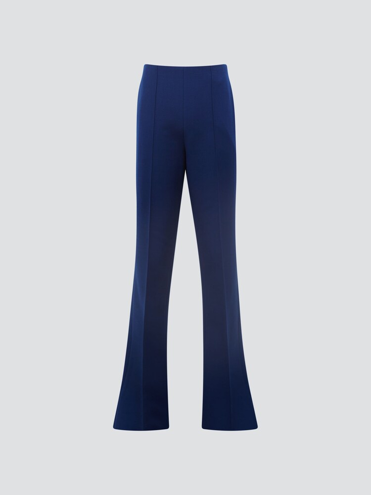 Reiss Blue Kali Mid Rise Flared Wool Trousers - Image 2 of 7