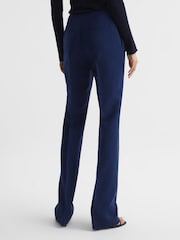 Reiss Blue Kali Mid Rise Flared Wool Trousers - Image 5 of 7