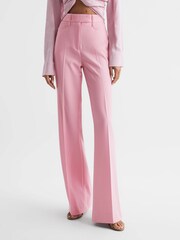 Reiss Pink Blair High Rise Wide Leg Trousers - Image 3 of 7