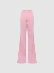 Reiss Pink Blair High Rise Wide Leg Trousers - Image 2 of 8