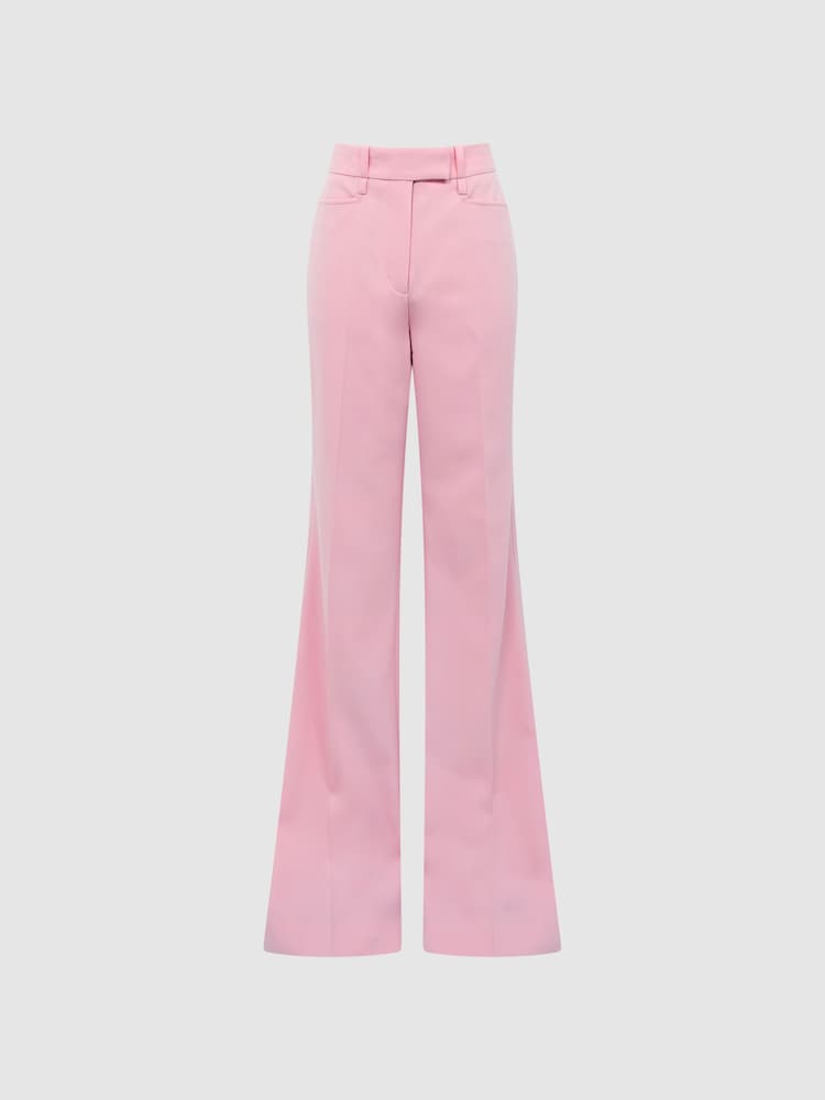Reiss Pink Blair High Rise Wide Leg Trousers - Image 2 of 8
