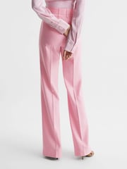 Reiss Pink Blair High Rise Wide Leg Trousers - Image 5 of 8