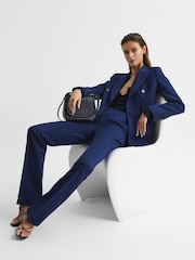 Reiss Blue Kali Double Breasted Wool Blazer - Image 6 of 7