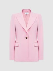 Reiss Pink Blair Single Breasted Wool Blend Blazer - Image 2 of 7
