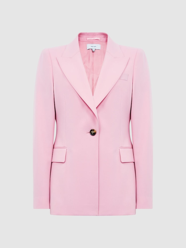 Reiss Pink Blair Single Breasted Wool Blend Blazer - Image 2 of 7