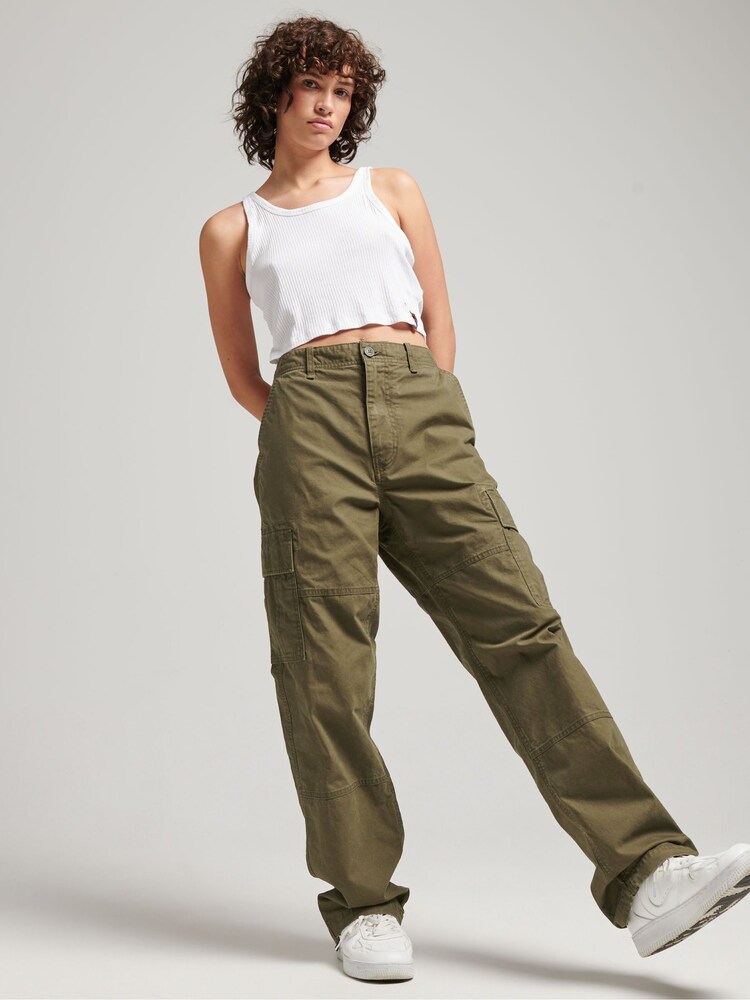 Grün - Superdry Core Utility 100% Baumwoll-Cargohose - Bild 1 von 13