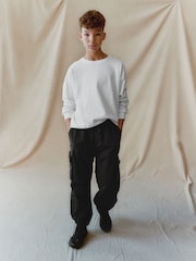 Black Lined Parachute Cargo Trousers (3-16yrs) - Image 2 of 8