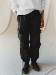 Black Lined Parachute Cargo Trousers (3-16yrs) - Image 5 of 8
