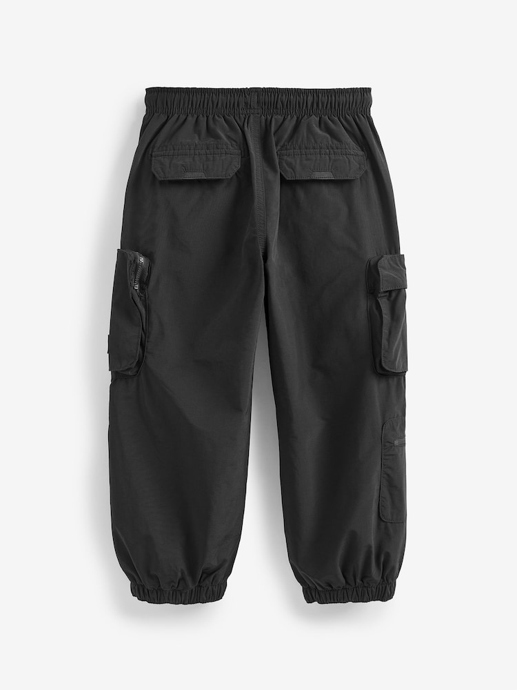 Black Lined Parachute Cargo Trousers (3-16yrs) - Image 8 of 8