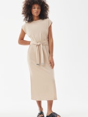 Barbour® International Biege Soules Belted Midi Dress - Image 3 of 8