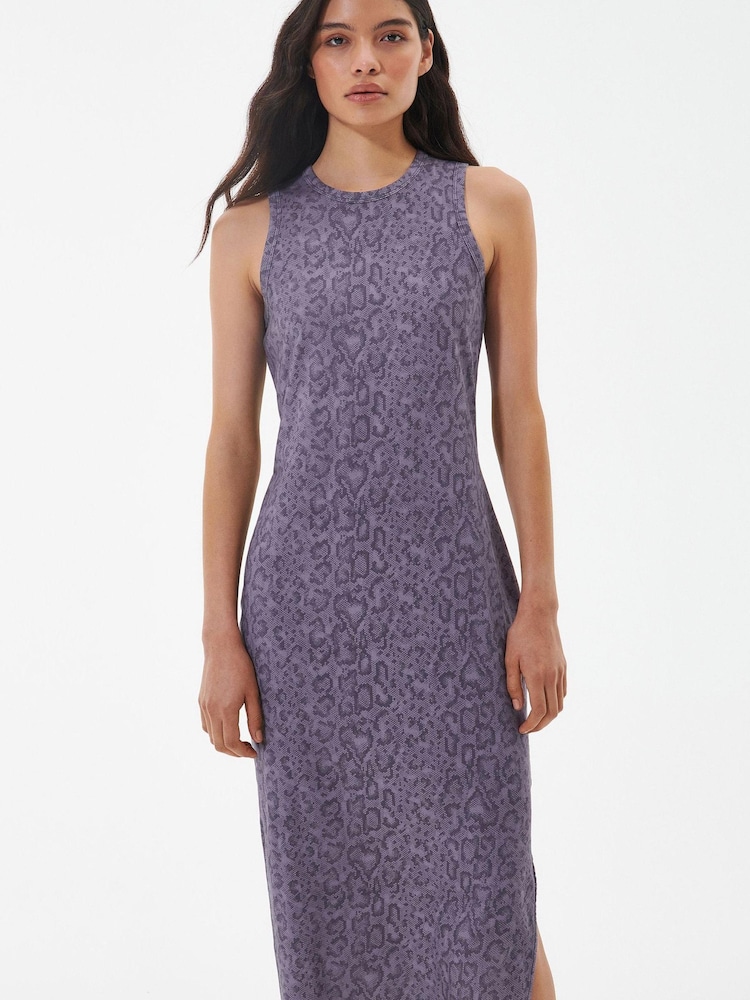 Barbour® International Purple Sanderson Printed Midi Dress - Image 1 of 5