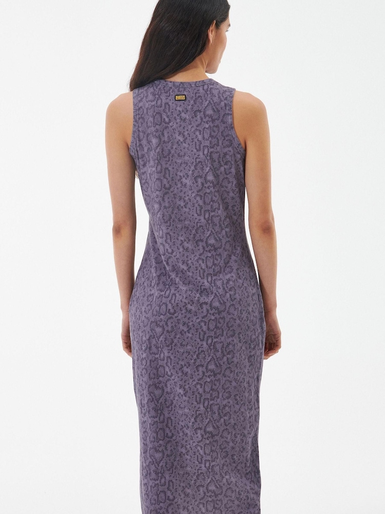 Barbour® International Purple Sanderson Printed Midi Dress - Image 2 of 5