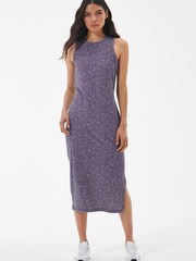Barbour® International Purple Sanderson Printed Midi Dress - Image 3 of 5
