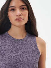 Barbour® International Purple Sanderson Printed Midi Dress - Image 4 of 5