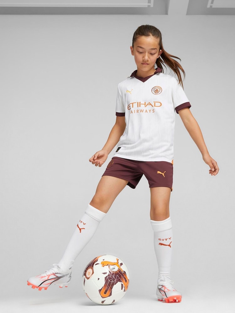 Puma White Manchester City Away Replica 23/24 Kids Football Shirt - Image 1 of 6