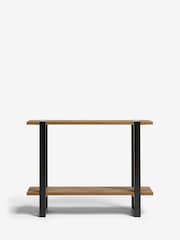 Dark Bronx Chevron Oak Effect Side Table - Image 2 of 7