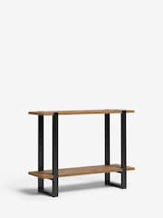 Dark Bronx Chevron Oak Effect Side Table - Image 3 of 7