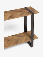 Dark Bronx Chevron Oak Effect Side Table - Image 6 of 7
