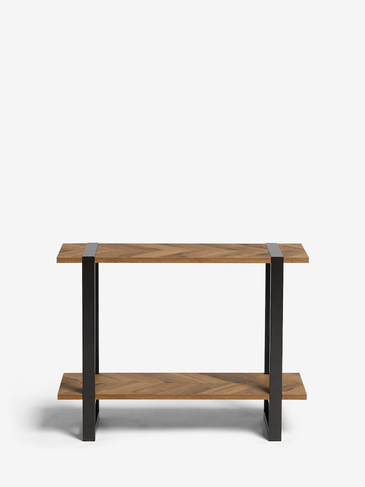 Dark Bronx Chevron Oak Effect Side Table - Image 6 of 6 Dark Bronx Chevron Oak Effect Side Table - Image 6 of 6
