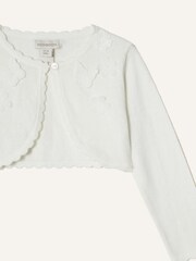Monsoon Cream Baby 100% Cotton 3D Petal Cardigan - Image 3 of 3
