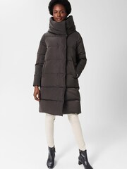 Hobbs Grey Petite Heather Puffer Jacket - Image 1 of 4