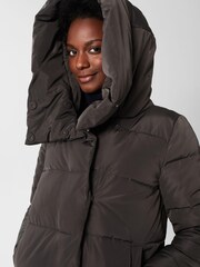Hobbs Grey Petite Heather Puffer Jacket - Image 3 of 4