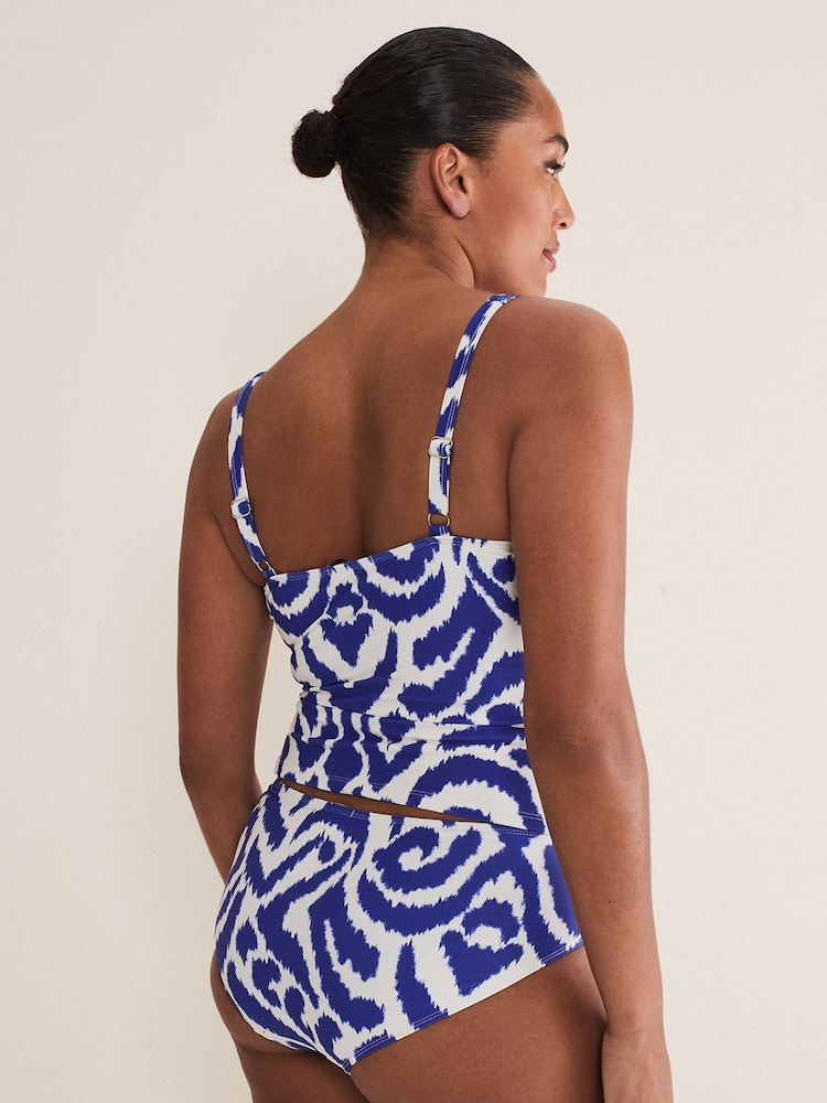 Phase Eight Blue Ikat Tankini Top - Image 2 of 6