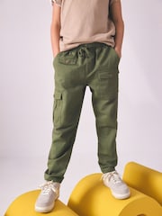 Khaki Green 100% Cotton Cargo Trousers (3-16yrs) - Image 1 of 7