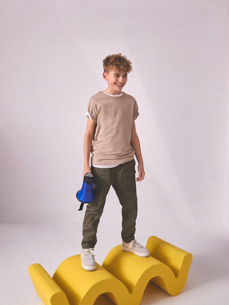 Khaki Green 100% Cotton Cargo Trousers (3-16yrs) - Image 2 of 7