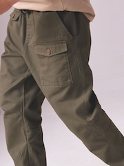 Khaki Green 100% Cotton Cargo Trousers (3-16yrs) - Image 4 of 7