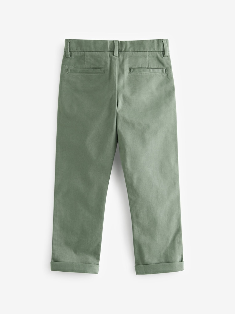 Mineral Green Regular Fit Stretch Chino Trousers (3-16yrs) - Image 4 of 6