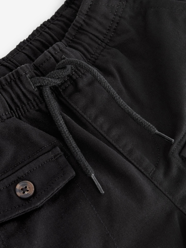 Black 100% Cotton Cargo Trousers (3-16yrs) - Image 3 of 3