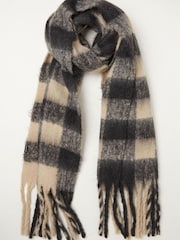 FatFace Black Bonnie Check Scarf - Image 1 of 2