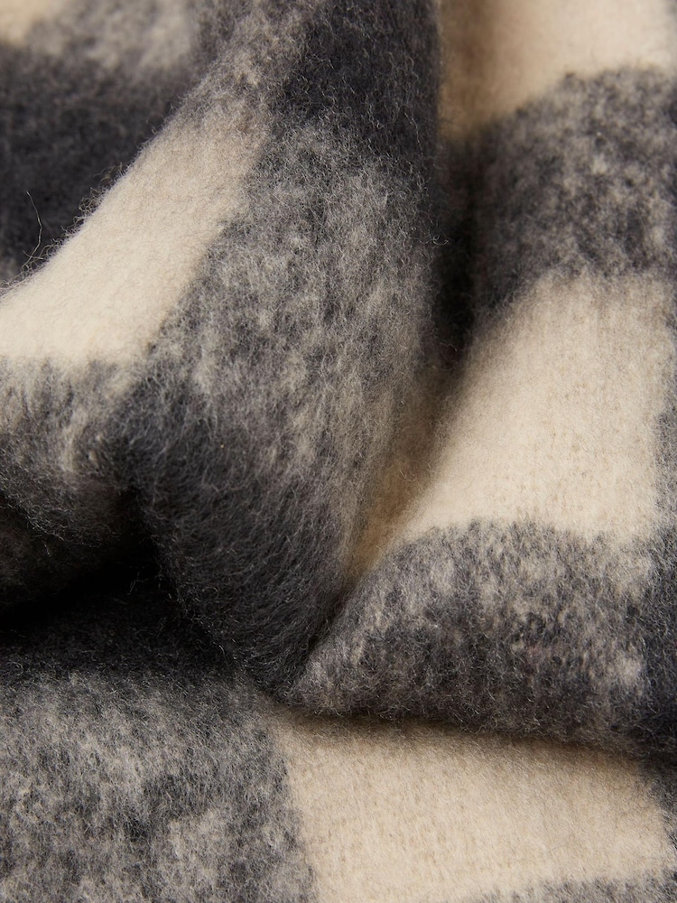 FatFace Black Bonnie Check Scarf - Image 2 of 2