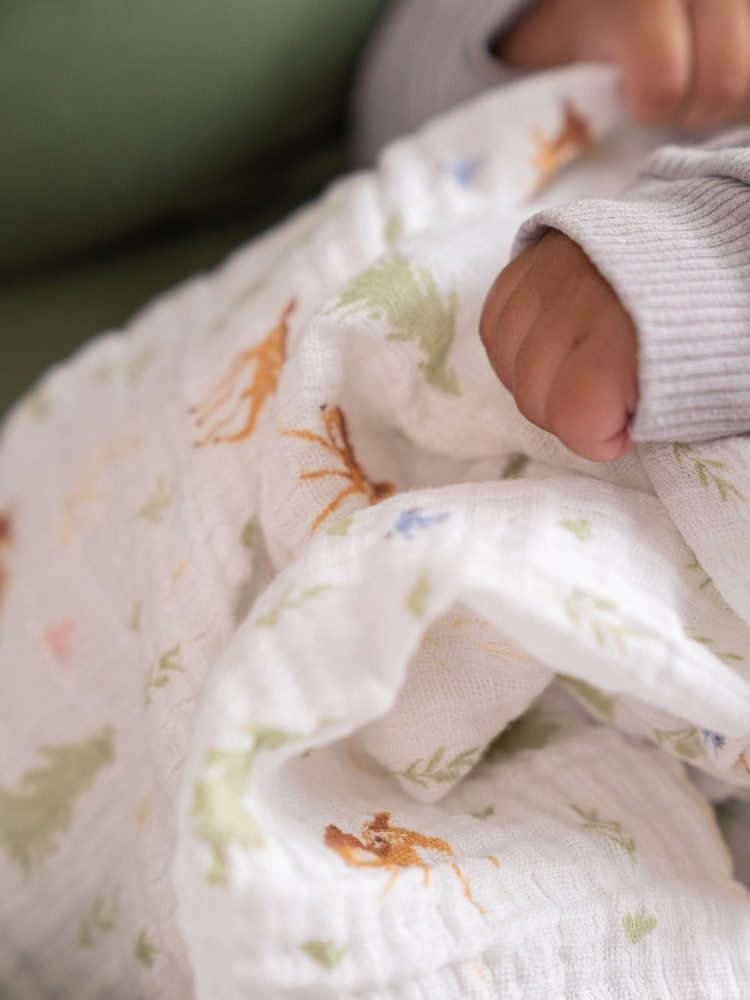 aden + anais Animal Essentials 100% Cotton Muslin Blanket + Friends Bambi Forest - Image 2 of 4