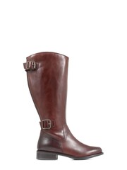 Jones Bootmaker Carrara Wide Calf Fit Brown Leather Boots - Image 1 of 5