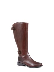 Jones Bootmaker Carrara Wide Calf Fit Brown Leather Boots - Image 2 of 5