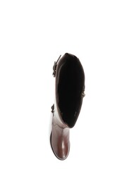 Jones Bootmaker Carrara Wide Calf Fit Brown Leather Boots - Image 3 of 5