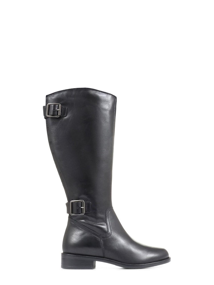 Jones Bootmaker Carrara Wide Calf Fit Leather Black Boots - Image 1 of 5