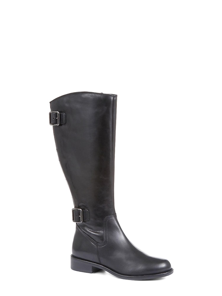 Jones Bootmaker Carrara Wide Calf Fit Leather Black Boots - Image 2 of 5