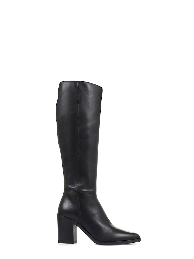 Jones Bootmaker Cagliari Wide Calf Fit Knee High Black Boots - Image 1 of 5
