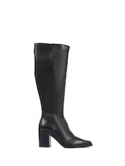 Jones Bootmaker Cagliari Wide Calf Fit Knee High Black Boots - Image 1 of 5